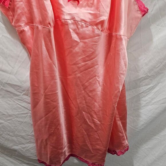 Peachy satin vintage y2k lace trim plus size coquette slip dress - Picture 4 of 5